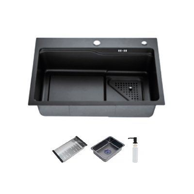Кухонна мийка ITAL HD7546B, 750x460мм, нержавіюча сталь, чорний