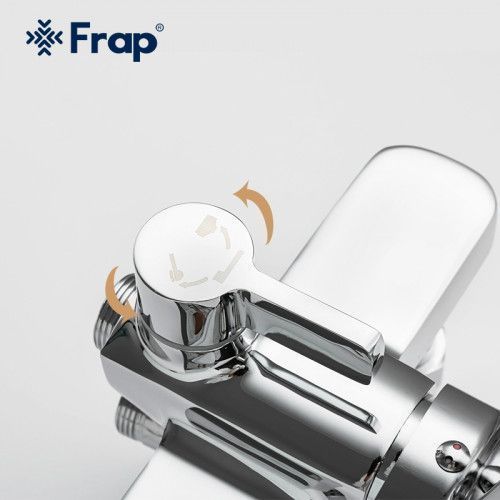 Душева система Frap F2461, поворотний вилив - перемикач на лійку, 3 режими, хром