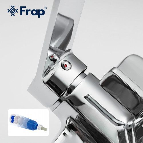 Душева система Frap F2461, поворотний вилив - перемикач на лійку, 3 режими, хром