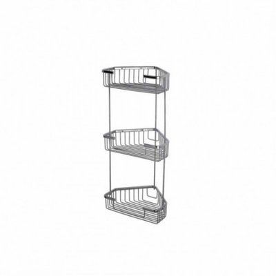 Полиця кутова Frap F335-2,(КРАТНО 2шт) 3-х ярусна, 240х570 мм, хром