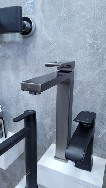 Змішувач для умивальника GAPPO G1017-92, збройова сталь