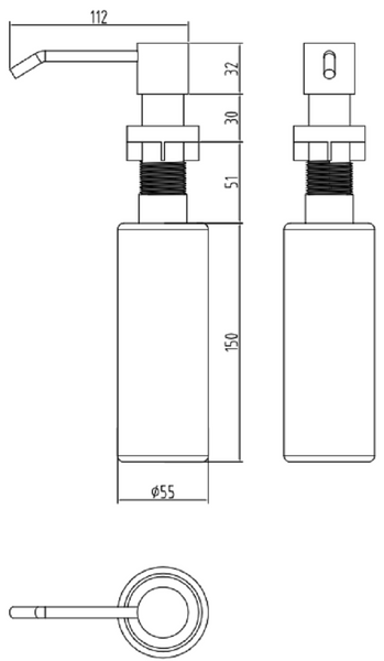 Чорний дозатор для мила на мийку Nett DB-300