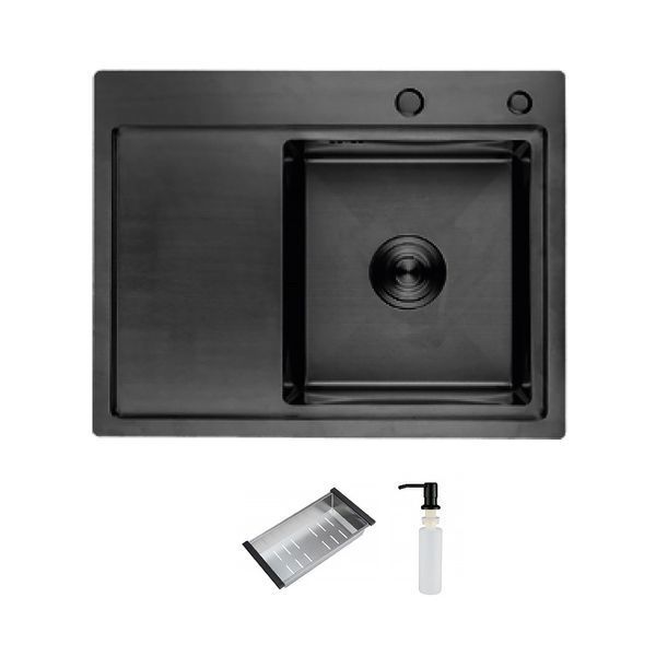 Кухонна мийка ITAL HD6350R, 630x500мм, нержавіюча сталь, права, чорний