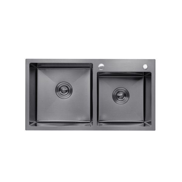 Кухонная мойка Kroner KRP Schwarze - 7843ZHM PVD (2.5/0.5 мм)
