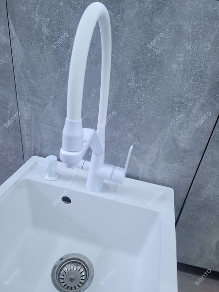 Гранитная мойка ZERIX  ZS-4651S-01 White