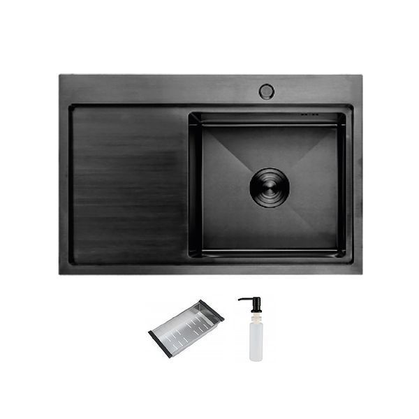 Кухонна мийка ITAL HD7850R, 750x500мм, нержавіюча сталь, права, чорний
