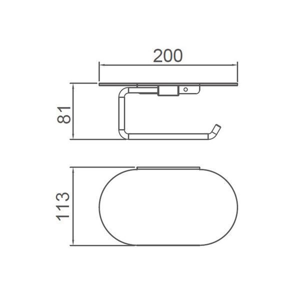 G30703-3 бумагоутримувач з полицею 200х113х81мм (сатин золотий) {20/1}