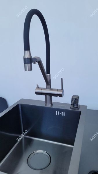 Змішувач для кухні Графіт Gappo G4398-89 під фільтр з магнітним кріпленням