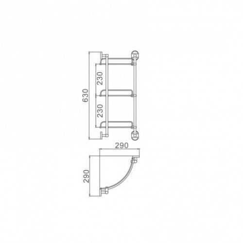 Скляна полиця кутова Frap F1907-3, 3-х ярусна, 290х290 мм