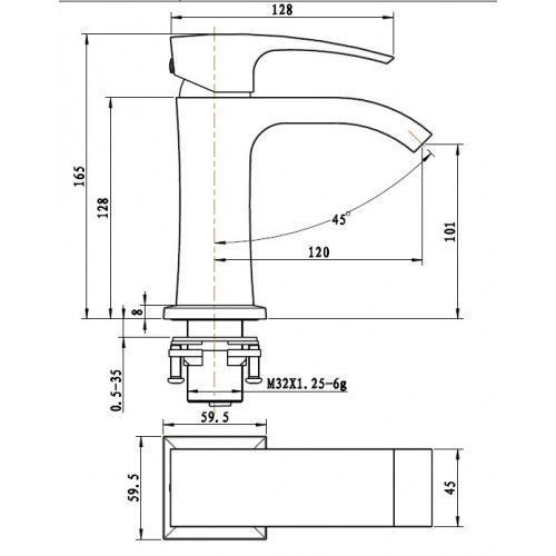 Змішувач для умивальника GAPPO G1007-1, хром