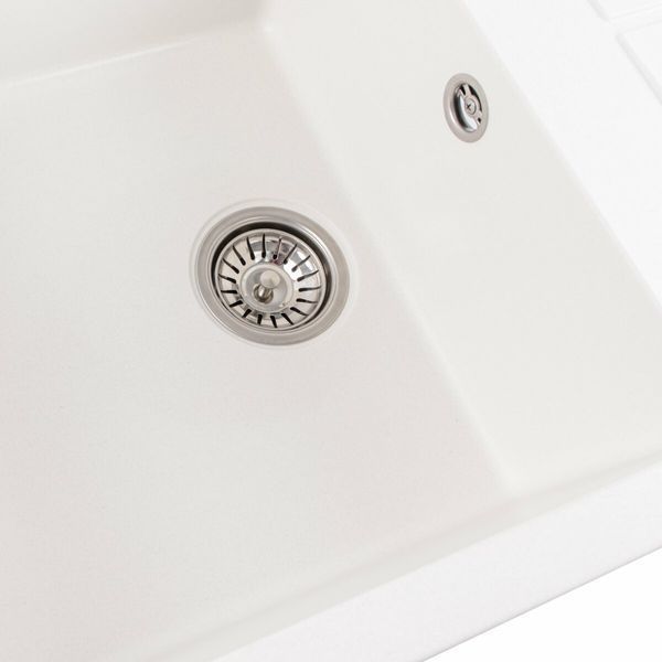 Гранітна мийка для кухні Platinum 7950 Selena матова Білосніжна