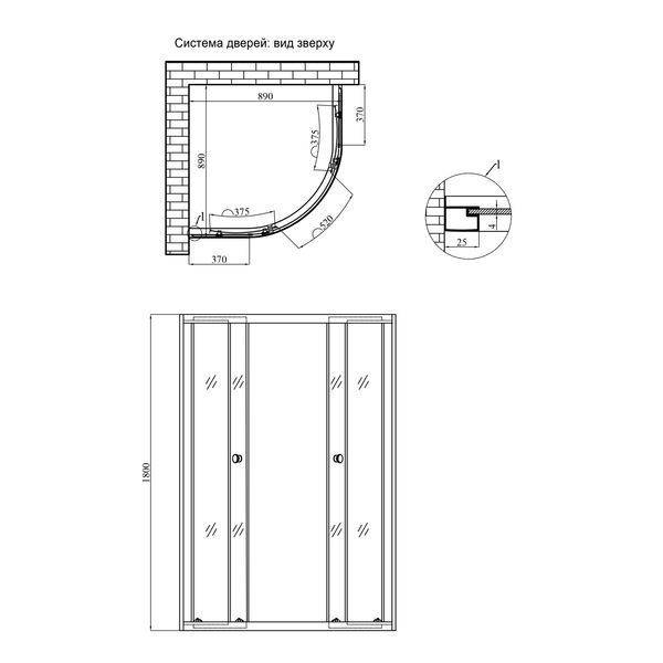 Душевая кабина Agua Cascad - S.G.90x90 см (без поддона)