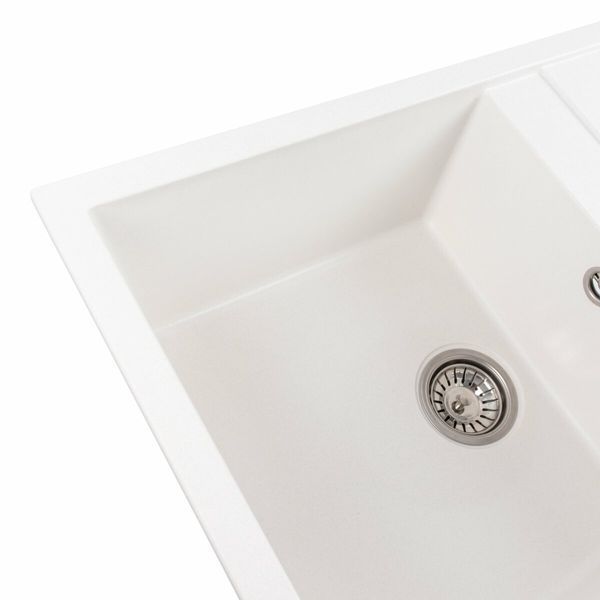 Гранітна мийка для кухні Platinum 7950 Selena матова Білосніжна