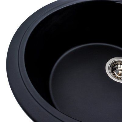 Гранітна мийка для кухні Platinum 5847 ONYX матова (чорна)