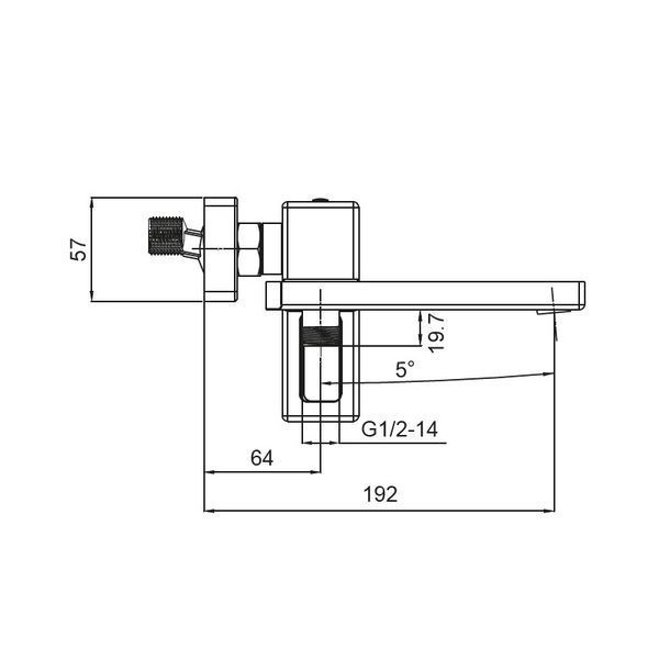 Змішувач для ванни з коротким виливом KOER KB-41009-05 Чорний (KR3503)