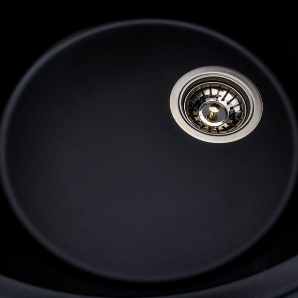 Гранітна мийка для кухні Platinum 5847 ONYX матова (чорна)