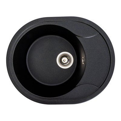 Гранітна мийка для кухні Platinum 5847 ONYX матова (чорна Gold)