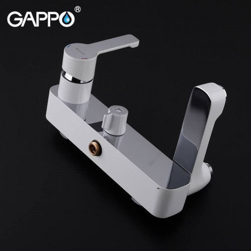 Душова система GAPPO G2402-8, вилив - перемикач на лійку, білий/хром