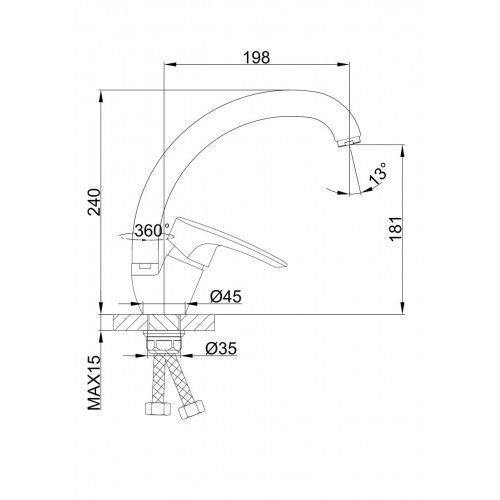Змішувач для кухні Frap H701 F41701-B, хром