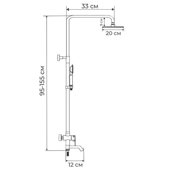 Душова система MIXXUS PREMIUM TERMO 009-J з термостатом Хром (MI2846)