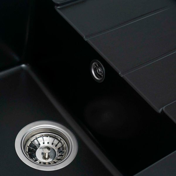 Гранітна мийка для кухні Platinum 6550 INTENSO матова Чорна