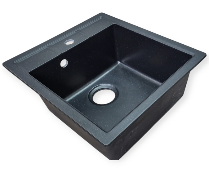 Гранитная мойка ZERIX  ZS-4651S-14 Black metallic