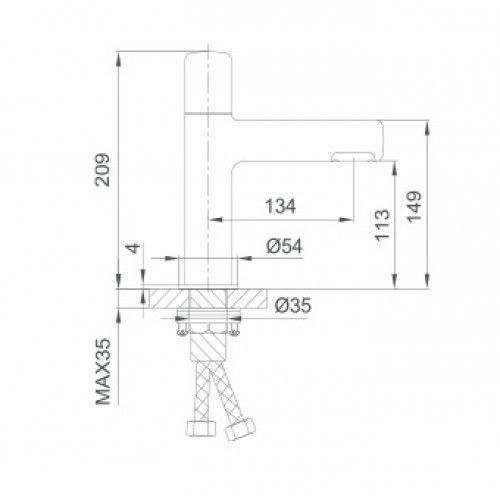 Змішувач для умивальника GAPPO G1052-86, чорний