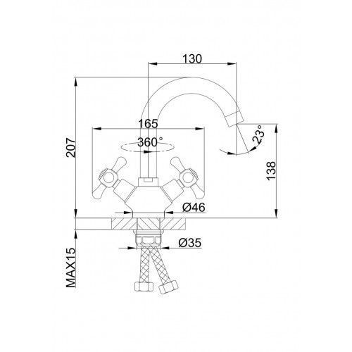 Змішувач для умивальника Frap H732 F13732-B, хром