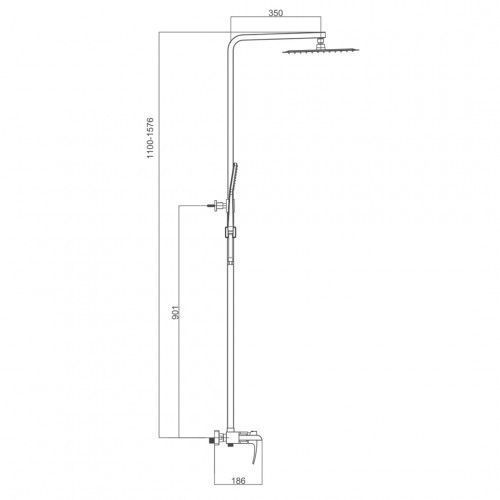 Душова система GAPPO G2407-20, хром