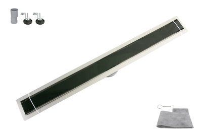 Трап душ. OCEAN 4 із нерж. сталі 70*800мм (Glass Black) 5шт