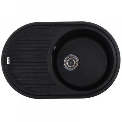 Гранітна мийка ZERIX ZS-7650R-14 Black metallic