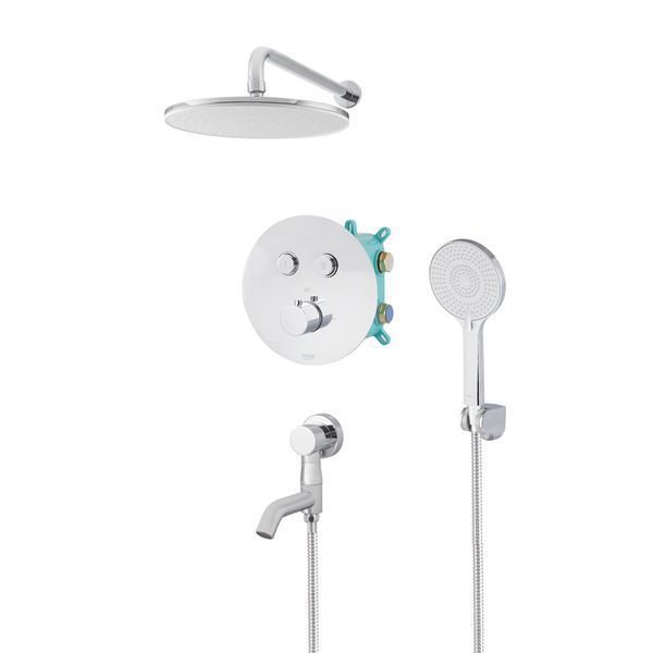 Душевая система с термостатом встроенная KOER KB-67012-01 Хром (KR4728)