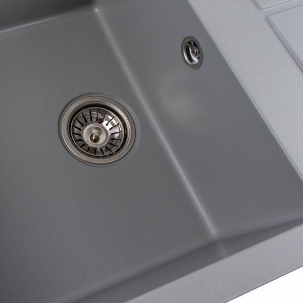 Гранітна мийка для кухні Platinum 7950 Selena матова Сірий металік