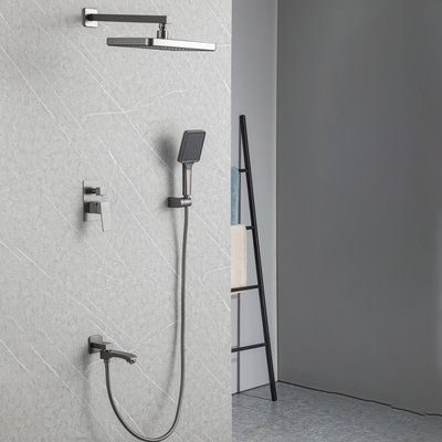 Вбудована душова система FRAP F7176-9, 3 функції, латунь, збройова сталь