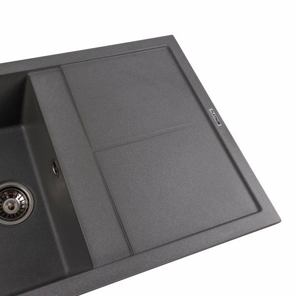 Гранітна мийка для кухні Platinum 7950 Selena матова Сірий мусон