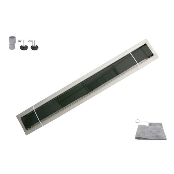 Трап душовий OCEAN-(4) из нержавіючої сталі 70*600мм Glass Black