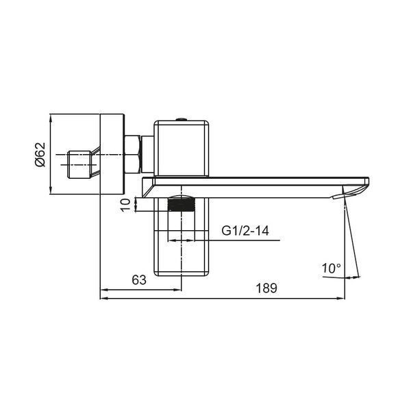 Змішувач для ванни з коротким виливом KOER KB-41010-05 Чорний (KR3485)