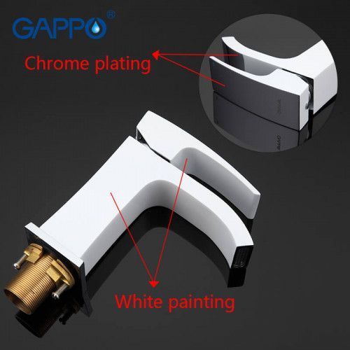 Змішувач для умивальника GAPPO G1007-8, білий/хром