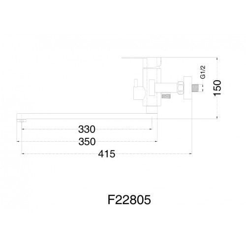 Змішувач для ванни Frap H805 F22805, нержавіюча сталь.