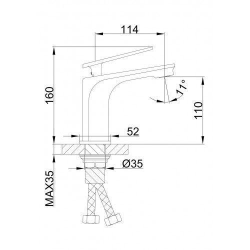 Змішувач для умивальника Frap F1058, білий/хром