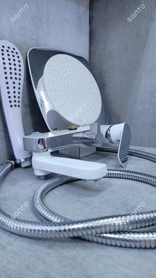 Душова система GAPPO G2448, вилив - перемикач на лійку, білий/хром
