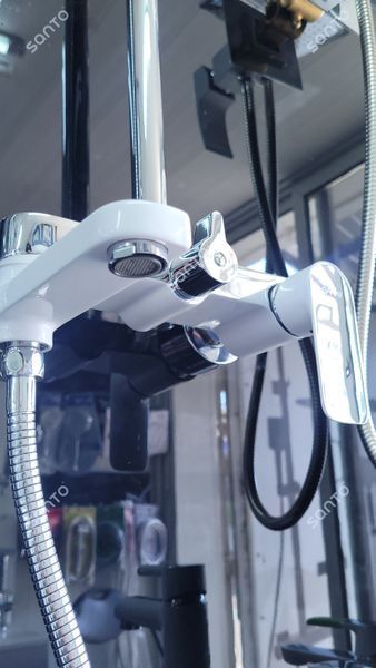 Душова система GAPPO G2448, вилив - перемикач на лійку, білий/хром
