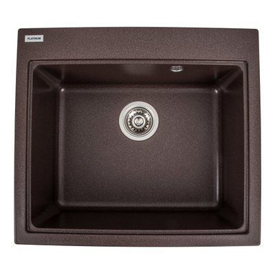Гранітна мийка для кухні Platinum 5852 VESTA матова Мокко