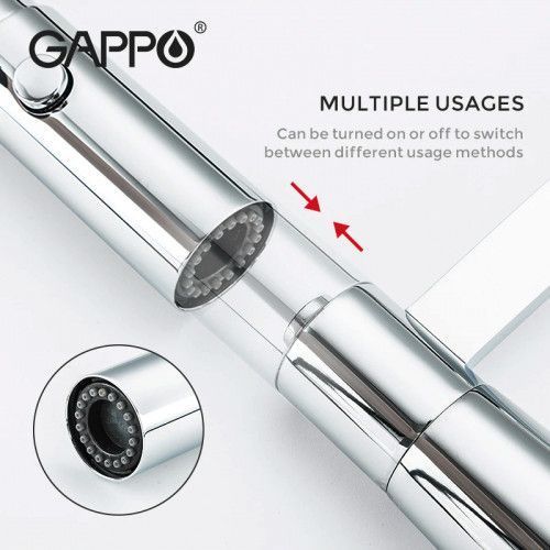 Змішувач для кухні з гнучким виливом GAPPO G4398-15