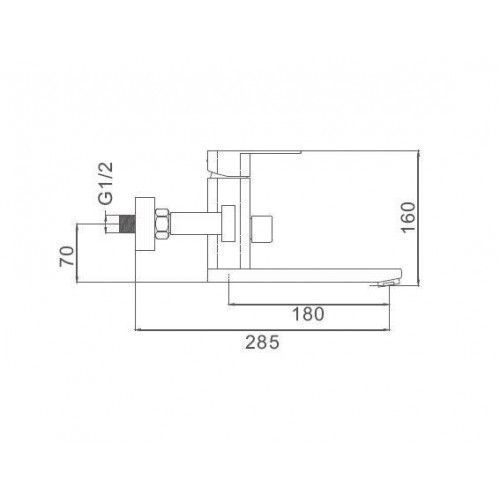 Смеситель для ванны Frap H805 F32805, нержавеющая сталь