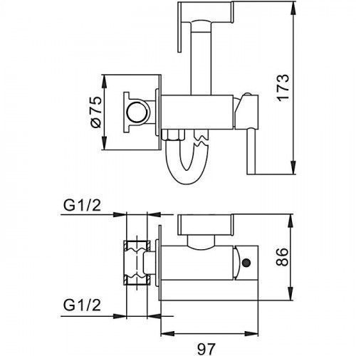 Гігієнічний душ Frap F7505-6, чорний