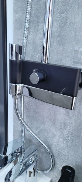 Душова система GAPPO G2481, вилив - перемикач на лійку, чорний/хром