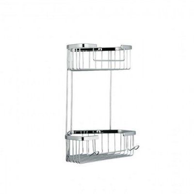 Полиця кутова Frap F351-1, 2-х ярусна, 240х320 мм, хром