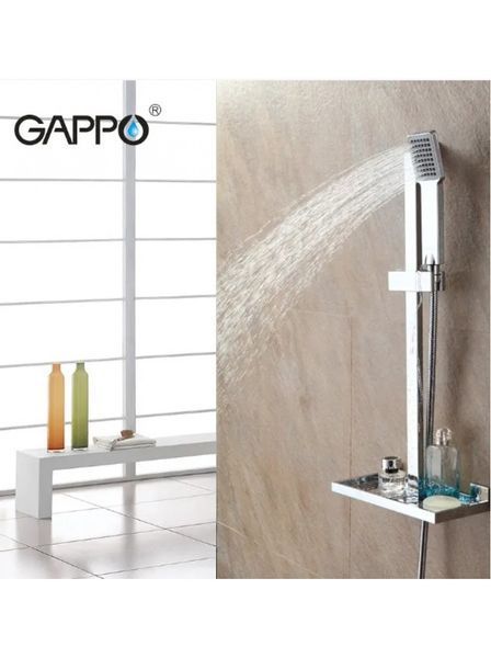 Душовий гарнітур з полицею GAPPO G8010, хром