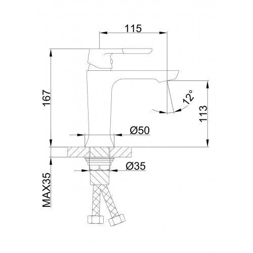 Змішувач для умивальника Frap F1034, білий/хром